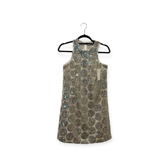 NWT Trina Turk Johana Dress Silver and Gold Sequin size xs - Picture 5 of 9